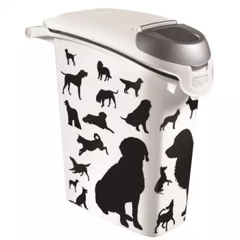Curver Petlife posuda za čuvanje hrane za pse 23L crna s dizajnom otiska šape