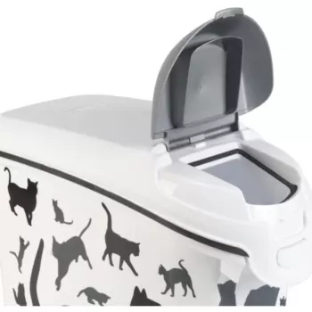 Curver Petlife posuda za čuvanje hrane za pse 23L crna s dizajnom otiska šape
