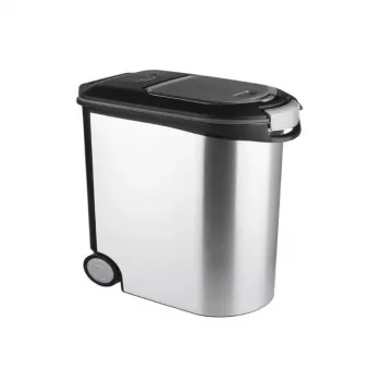CURVER Pet Life posuda za čuvanje hrane s kotačićima, 12kg, 35L, 49,3x27,8x40,3 cm, srebrna
