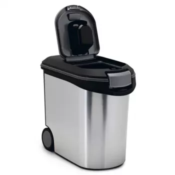 CURVER Pet Life posuda za čuvanje hrane s kotačićima, 12kg, 35L, 49,3x27,8x40,3 cm, srebrna