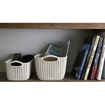 CURVER košara Knit XS pravokutna košara za odlaganje 3L plava 25x18x14cm