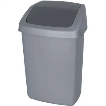 CURVER kanta za otpad s poklopcem na njihanje 10L tamno siva/srebrna