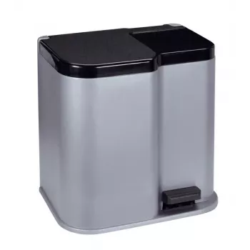 CURVER Duo 15+7L srebrna/tamnosiva kanta za smeće s pedalom