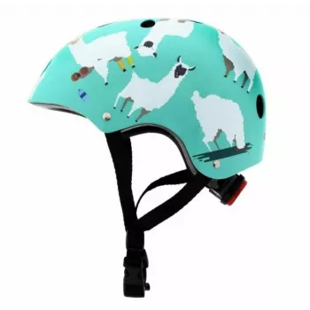 Hornit Llama Children's Cycling Helmet, Medium 53-58cm, White/Multi, LED Light LLM921