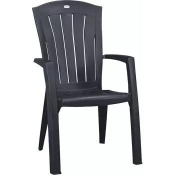 KETER Santorini složiva aluminijska vrtna stolica, siva, Textilene, UV otporna, vremenski otporna, 110 kg