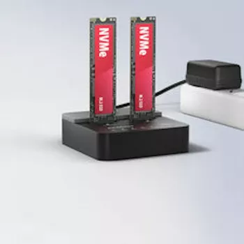AXAGON ADSA-M2C22L dock za dva M.2 NVMe SSD-a, USB-C 20 Gbit/s, funkcija kloniranja