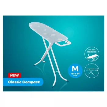 LEIFHEIT daska za glačanje Classic M Compact 120x38cm s pamučnom navlakom i čvrstim odlagalištem za glačalo