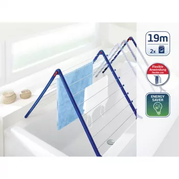 LEIFHEIT Pegasus Bath 190 izvlačiva sušilica za rublje za kadu, 19m, bijelo-plava