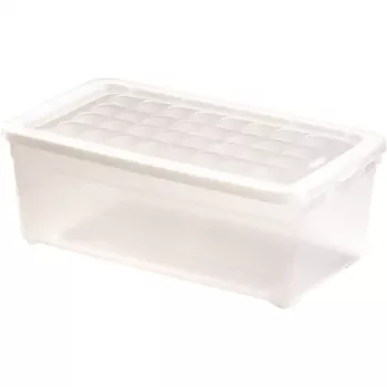Curver Textile Box 5.7L Transparent Storage Box with Lid, 34.3 x 19.5 x 12.5 cm
