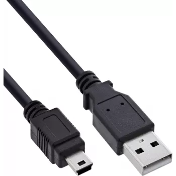 InLine USB 2.0 Mini kabel, USB-A utikač na Mini-B utikač, crni, 5 m