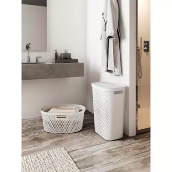 CURVER Infinity Recycled Laundry Basket 40L 59x39x27cm Grey