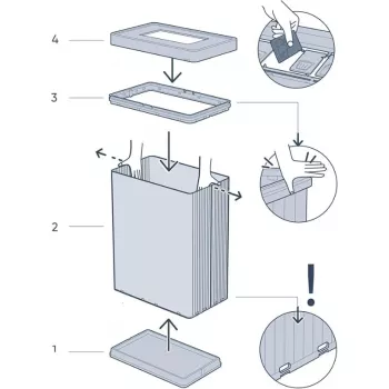 CURVER pravokutna metalizirana kanta za smeće Verto Recycle 54L Pearl Pink