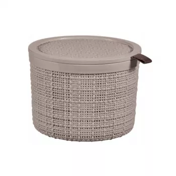 CURVER košara s poklopcem Jute okrugla 2L Ø17x13cm, bež