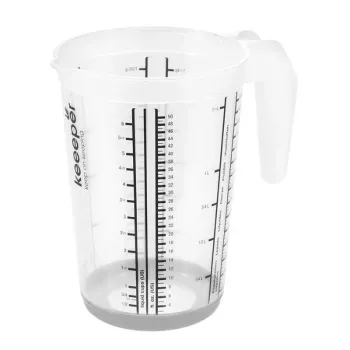 keeeper mjerna posuda s protukliznom funkcijom 1,5L Massimo Ø13.5x19cm, prozirna/siva