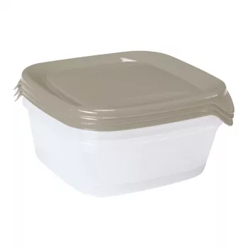 CURVER Fresh&Go 3-dijelni set četvrtastih posuda za spremanje 0,8L bež