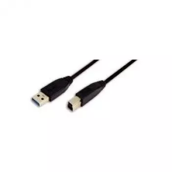 LogiLink USB 3.0 kabel, USB-A utikač na USB-B utikač, crni, 2 m, 5 Gbps, dvostruko oklopljen
