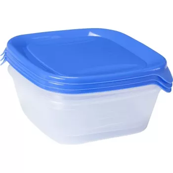 CURVER Fresh&Go set posuda za čuvanje s 3 komada, po 0,8 L, plavi, hermetički poklopci, bez BPA, mikrovalna, zamrzivač, perivo u perilici posuđa
