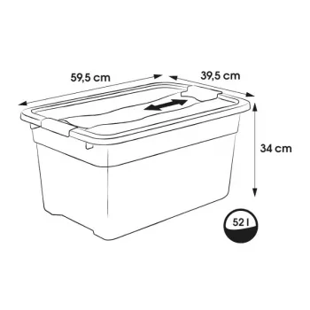 keeeper Crystalbox Cornelia Box with Lid 52L, 59.5 x 39.5 x 34 cm, Transparent