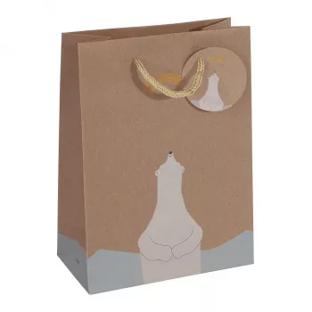SIGEL GT050 darovne vrećice, motiv polarnog medvjeda s meteorskim rojem, 17 x 23 cm, pakiranje od 5, papir, ručke od uzice, FSC certificirano