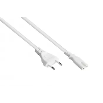 Kabelmeister euro strujni kabel tipa C na C7 Figure-8, bijeli, 0.75mm², 10m