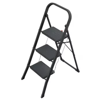 HAILO K44 StandardLine sklopive stepenice, 3 stepenice, sigurnosni luk, crno, 150 kg