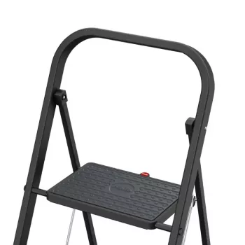 HAILO K44 StandardLine sklopive stepenice, 3 stepenice, sigurnosni luk, crno, 150 kg