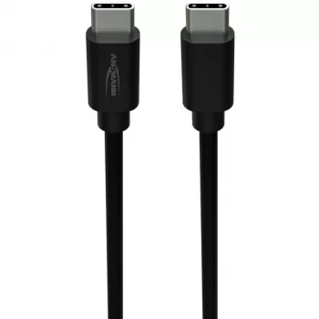 ANSMANN USB-C na USB-C podatkovni i kabel za punjenje, 1,2 m, 60W Power Delivery, crno