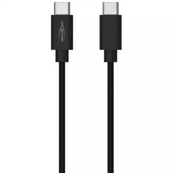 ANSMANN USB-C na USB-C podatkovni i kabel za punjenje, 1,2 m, 60W Power Delivery, crno
