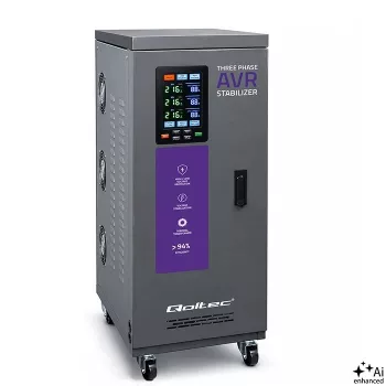 Qoltec 15kVA trofazni servomotor stabilizator napona AVR s LCD zaslonom, točnost ±3%, Expert Line