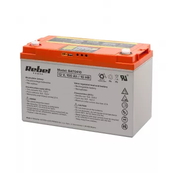 REBEL Deep Cycle Gel akumulator s zaslonom 12V 100Ah