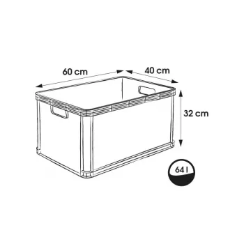 keeeper Robert 64L transportna kutija za velika opterećenja, nosivost 60 kg, 600x400x320 mm, siva