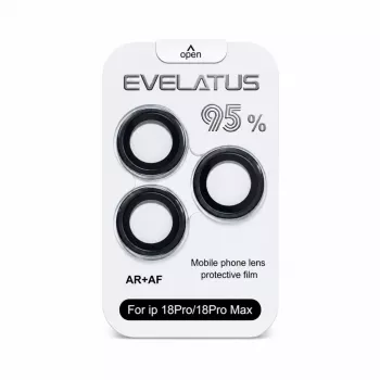 Zaštitno staklo objektiva kamere Evelatus za Apple iPhone 18 Pro / 18 Pro Max, Armor Black