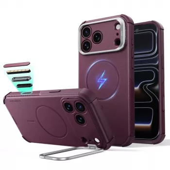 ESR Cyber Tough Kickstand MagSafe futrola za iPhone 17 Pro / 18 Pro – Deep Burgundy