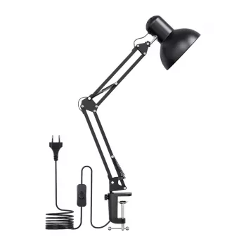 LEPRO 3100027-EU LED stolna svjetiljka s USB priključkom za punjenje, 5 temperatura boje, 7 razina svjetline, upravljanje dodirom, timer, fleksibilni krak, nježna za oči, crna
