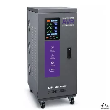 Qoltec 20kVA trofazni servomotor stabilizator napona AVR s LCD-om, točnost ±3 %, Expert Line