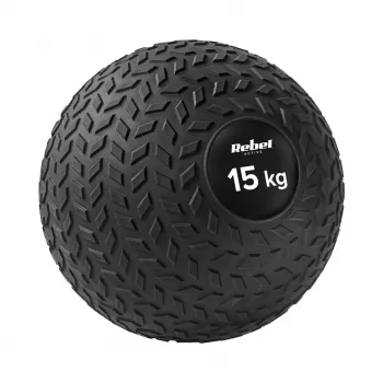 Rebel Active slam lopta 15 kg 23 cm crna - medicinska lopta za snagu i rehabilitaciju