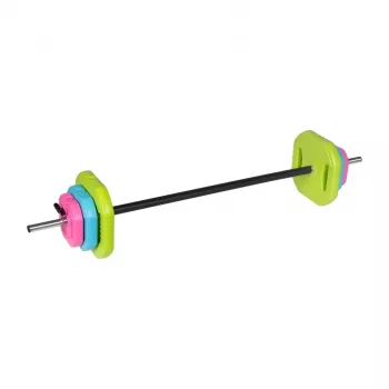 REBEL RBA-2336 set utega 20 kg s bitumenskim pločama, šipka 140 cm, vijčane stezaljke, crni