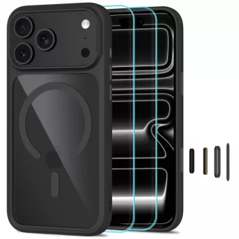 TECH-PROTECT MAGONE MagSafe futrola i staklo, 2 kom. za iPhone 17 Pro Max / 18 Pro Max - crno/prozirno