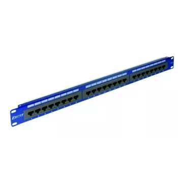 EMITERNET 19 inch 24-portni Cat.6 UTP patch panel s integriranom policom, 1U, plavi DCN/PPFA-951K-248-C6