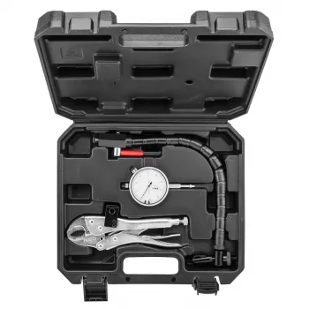 NEO TOOLS TOP-11-130 set za provjeru bočnog odstupanja kočionog diska s komparatorom 0,01 mm, magnetsko postolje 60 kg, fleksibilni krak