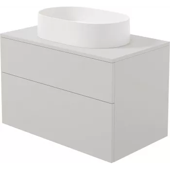 DEANTE zidni umivaonik s integriranim granitnim umivaonikom 55x35 cm visoki sjaj bijeli
