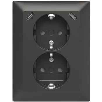 ABB Safety+ USB dvostruka utičnica s 2x USB-C, 15W, podžbukna, polarna bijela 2TKA00006192