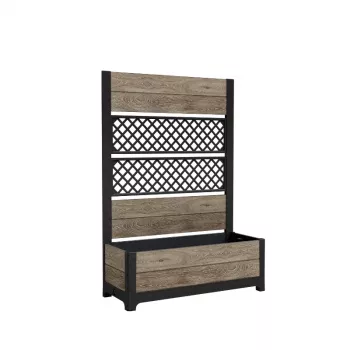 KETER Deco Tulip 110L 2-Rhombus Mesh tegla za cvijeće u tonu jasenovine