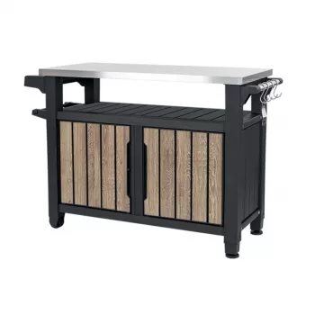 KETER stol za roštilj Deco Unity XL, 207L, nijansa jasenovine