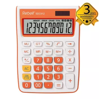 REBELL polustolni kalkulator RE-SDC912OR BX, 12-znamenkasti LCD, dual power, crno-sivi