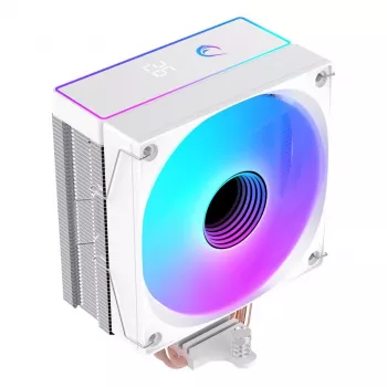 Rampage Octagon B70 CPU zračno hlađenje, 120 mm ARGB, prikaz temperature, bijelo