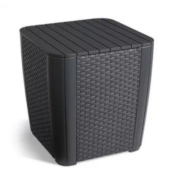 KETER vrtni stol/kutija za odlaganje Luzon Flat Wicker, sivi