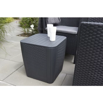 KETER vrtni stol/kutija za odlaganje Luzon Flat Wicker, sivi