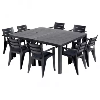 KETER vrtni stol Julie Double Table (2 konfiguracije) sivi