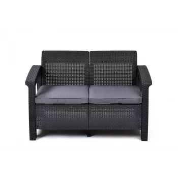 KETER vrtna sofa dvosjed Corfu Love Seat, siva
